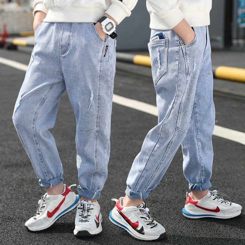 Džinsai berniukui Vienspalviai berniukui Vaikiški Džinsai Laisvalaikio stiliaus Džinsai Vaikiški Pavasaris Ruduo Vaikiški Drabužiai 6 8 10 12 14