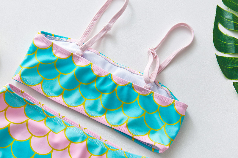 Mergaičių maudymosi kostiumėlis 2022 m. Naujas Mermaid dviejų dalių vaikiškas maudymosi kostiumėlis 3–12 metų mergaičių maudymosi kostiumėlis Mermaid mergaičių maudymosi kostiumėlis