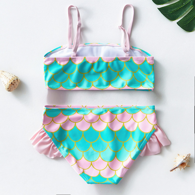Mergaičių maudymosi kostiumėlis 2022 m. Naujas Mermaid dviejų dalių vaikiškas maudymosi kostiumėlis 3–12 metų mergaičių maudymosi kostiumėlis Mermaid mergaičių maudymosi kostiumėlis