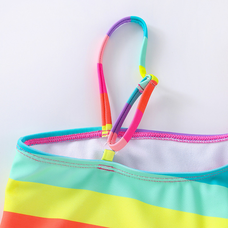 Kupaći kostim za djevojčice 2022 Jednodijelni kupaći kostim s prugastim izrezima 3-10 godina Kupaći kostim Rainbow Dječji kupaći kostim Novo 2022