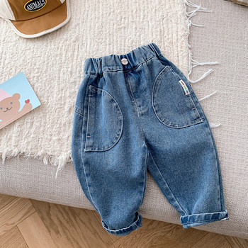 Άνοιξη New Boys Jeans Κορεάτικο Παιδικό Μονόχρωμο Loose Denim Παντελόνι Casual Παντελόνι