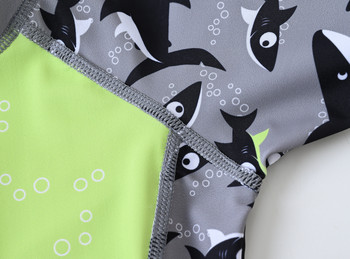 Honeyzone Baby Boy Swimwear One Piece Детски бански костюм с UV защита Shark Print Плувен бански костюм за деца