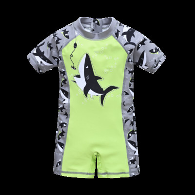 Honeyzone Baby Boy Swimwear One Piece Детски бански костюм с UV защита Shark Print Плувен бански костюм за деца