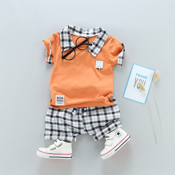 Νέο Arrival Ρούχα για αγόρια για το καλοκαίρι 2020 Βρεφικά ρούχα για μωρά Παιδικά ρούχα καρό κοντομάνικο μπλουζάκι παντελόνι