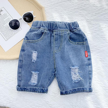 Αγόρια σκισμένα τζιν σορτς Παιδικά καλοκαιρινά λεπτά παντελόνια Baby κορεάτικο στυλ μόδας στυλ Χαλαρά παντελόνια παραλία καθημερινά παντελόνια υψηλής ποιότητας
