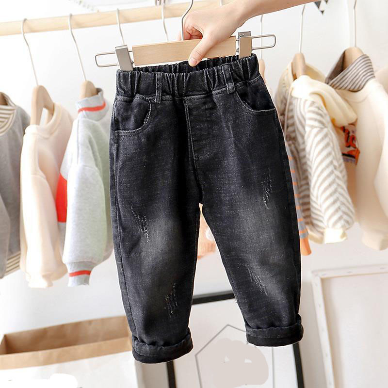 Dječačke traperice Crne debele Wam zimske flis hlače Dječje hlače za malu djecu Dječje hlače Odjeća za dječake Traper hlače