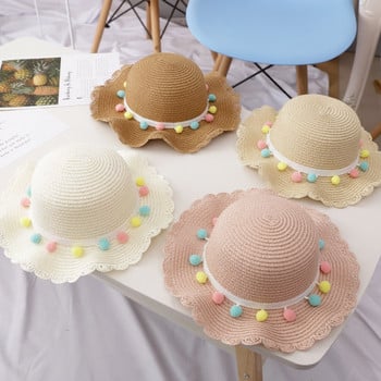 Παιδικά κορίτσια Καλοκαιρινή μόδα Παιδική Αντηλιακή αντηλιακή καπέλο Ψάθινο καπέλο τσάντα για κορίτσια Cool καπέλο κορίτσι Χαριτωμένα αναπνέοντα αξεσουάρ μωρών