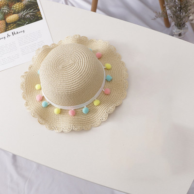 Vaikų mergaičių vasaros mada Vaikų kremas nuo saulės Kepurė nuo saulės šiaudinis skrybėlių krepšys mergaitėms Šauni kepurė Mergaitei Mieli kvėpuojantys kūdikių aksesuarai