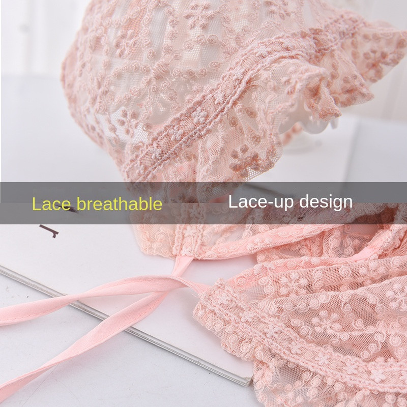 Miela vasarinė nėrinių gėlė naujagimio kepurė princesė kūdikė kūdikis kūdikis minkštas gaubtas kūdikiui kepures nuo saulės naujagimio fotografavimo reikmenys