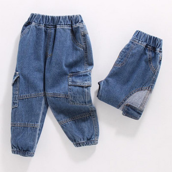 2020 Нови дънки за момчета Пачуърк Дънки за момче Детски триизмерни джобни детски дънки Пролет Есен Дънки Панталони за момчета 2-7 години