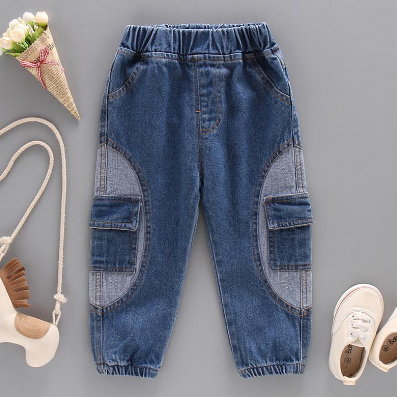 2020 új farmernadrág fiúknak Patchwork fiú farmernadrág gyerekek háromdimenziós zsebes gyerekfarmer tavaszi őszi farmernadrág fiúknak 2-7 éves korig