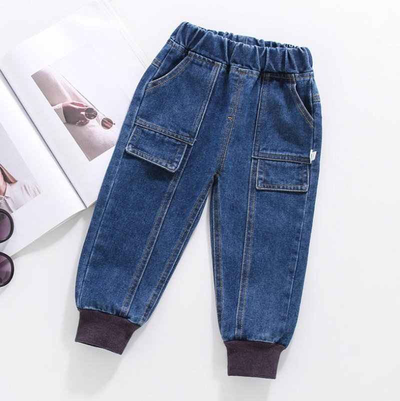 2020 új farmernadrág fiúknak Patchwork fiú farmernadrág gyerekek háromdimenziós zsebes gyerekfarmer tavaszi őszi farmernadrág fiúknak 2-7 éves korig