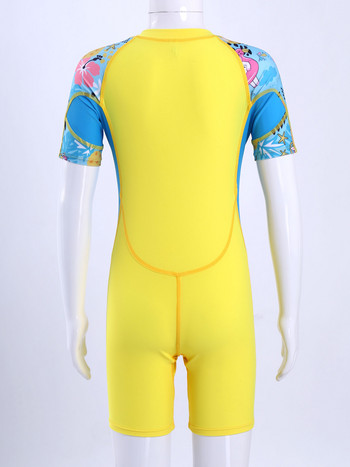 Цели детски бански костюми за момичета Бански костюми с принт за момчета Детски бански костюми Плажен плувен костюм за басейн за тийнейджъри 4-16 години Рашгард