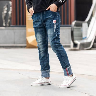 IENENS Detské chlapčenské oblečenie, úzke džínsy, klasické nohavice, detské džínsové oblečenie, trendy dlhé nohavice, ležérne nohavice pre chlapcov