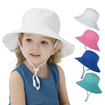 Κορίτσια Αγόρια Outdoor Anti UV Beach Cap Summer Baby Sun Hat Kids Bucket Cap