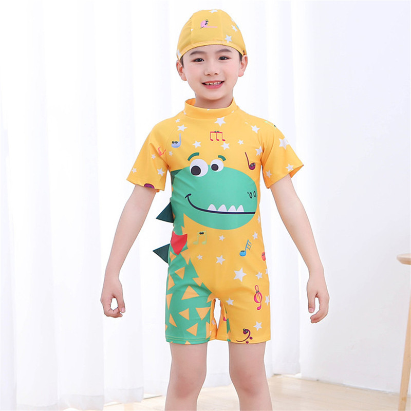 Jednodijelni kupaći kostimi za dječake sa šeširom za kupanje Kupaći kostimi Dječji kupaći kostimi za dječake Odjeća za kupanje s crtanim likom dinosaura Odjeća za plažu za bebe