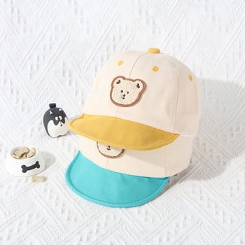 Лятна бебешка бейзболна шапка на открито Сладко анимационно мече Бебе, момче, момиче, Слънчева шапка, Мека детска шапка с остри шапки, Боне 아기모자 0-18M