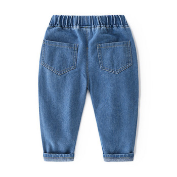 2-8Y Kids Boys Jeans Μακρύ Παντελόνι Παιδικό Τζιν Παντελόνι Άνοιξη Φθινοπωρινό Ελαστική Μέση Jean Pant Βρεφικά ρούχα για αγόρι