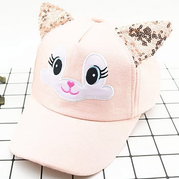 Лятна сладка анимационна бебешка шапка с котешки уши с уши, регулируема бейзболна шапка за деца, момчета, момичета, слънчева шапка, детски хип-хоп шапки