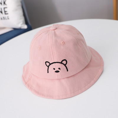 Καπέλο με κουβά για μωρά καρτούν Bear Μαλακό βαμβακερό Άνοιξη Καλοκαίρι Μωρό Αγόρι Καπέλο Νήπιο Παιδιά Υπαίθρια Παιδιά Ψαράς Καπέλο Παραλία