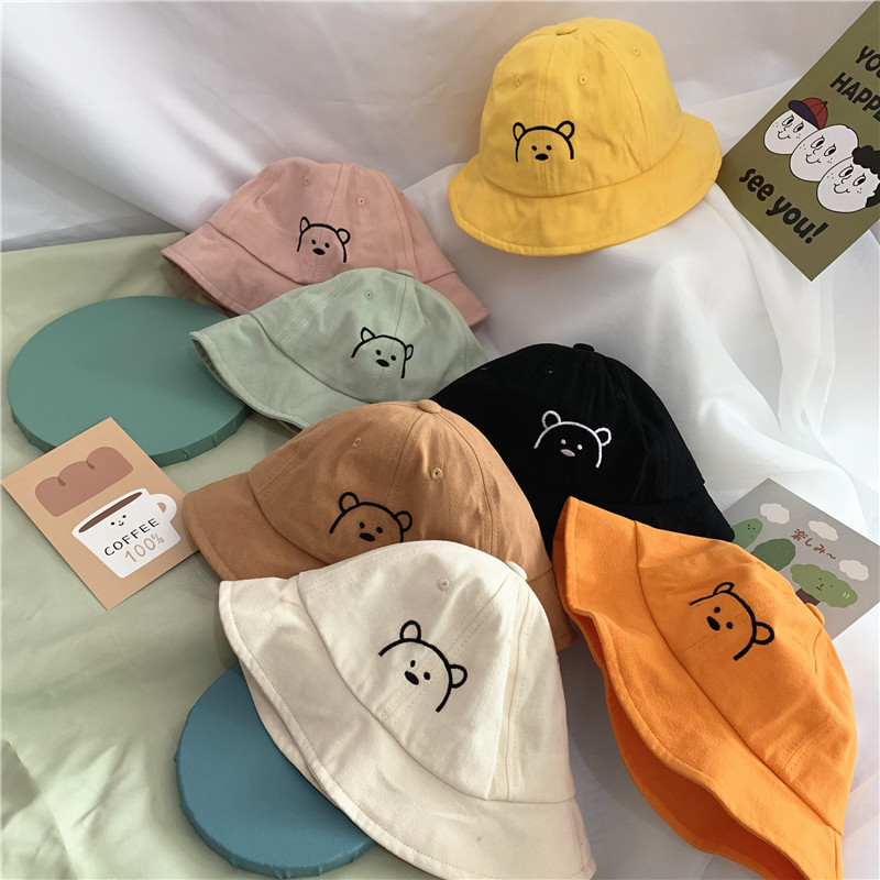 Καπέλο με κουβά για μωρά καρτούν Bear Μαλακό βαμβακερό Άνοιξη Καλοκαίρι Μωρό Αγόρι Καπέλο Νήπιο Παιδιά Υπαίθρια Παιδιά Ψαράς Καπέλο Παραλία