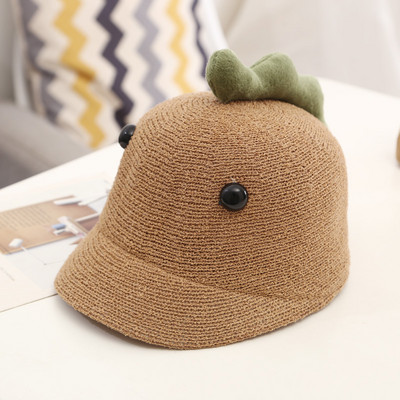 Korejski stil Dječji dječji šešir sa šiltom od slame, kapa za dječake, slatki dinosauri, šeširi za sunčanje na otvorenom, ljetne dječje šešire i kape