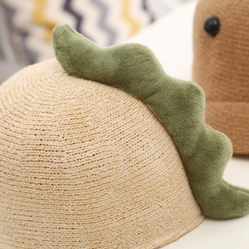 Korejski stil Dječji dječji šešir sa šiltom od slame, kapa za dječake, slatki dinosauri, šeširi za sunčanje na otvorenom, ljetne dječje šešire i kape