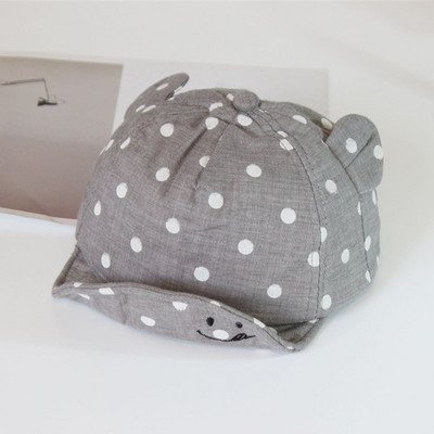 Beebimütsid 2022 Suvised lapsed Puuvillane müts Väikelapsele Armas täpiline Tüdrukute Poiste Müts Laps Armas 3D Kõrva Pesapallimütsid Imiku pehme päikesemüts