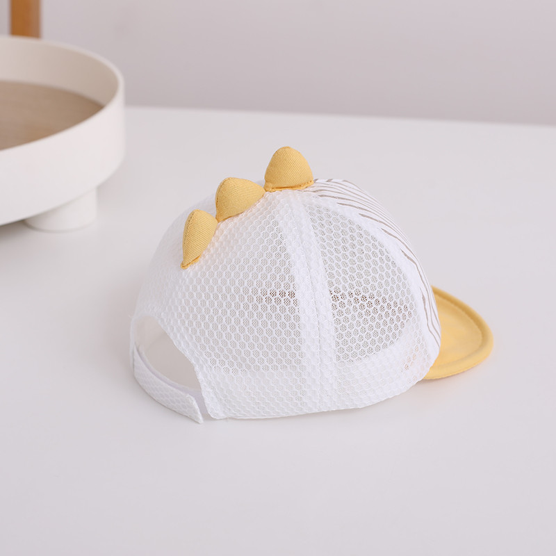 Slatka prugasta dječja bejzbol kapa s izvezenim šeširom za sunce s crtanim dinosaurusima za dječake i djevojčice, ljetne prozračne mrežaste kape sa šiljcima za malu djecu