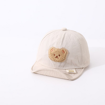 Лятна бързосъхнеща бебешка бейзболна шапка с анимационно мече, момчета, момичета, шапка за слънце, външна регулируема детска мека шапка с върхове