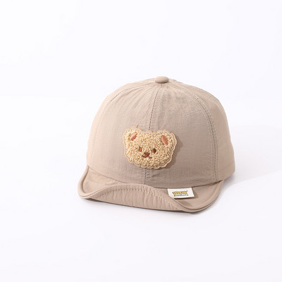 Лятна бързосъхнеща бебешка бейзболна шапка с анимационно мече, момчета, момичета, шапка за слънце, външна регулируема детска мека шапка с върхове