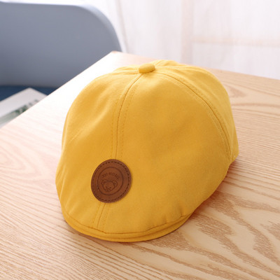 Moodne beebimüts poistele Puuvillane laste müts, bareti müts, ühevärviline vintage poiste aksessuaarid vanuses 1–3 aastat