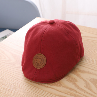 Moodne beebimüts poistele Puuvillane laste müts, bareti müts, ühevärviline vintage poiste aksessuaarid vanuses 1–3 aastat