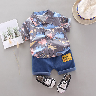 Vasaros vaikiški drabužiai berniukams laisvalaikio sporto šaka 2 vnt/komplektas marškinėliai kelnės viena krūtinė kūdikių apranga vaikams drabužiai kostiumai sportiniai kostiumai