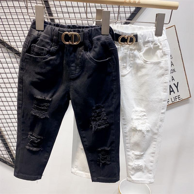 Dječje, dječačke traper hlače, proljeće i jesen, mekane dječje pamučne traper hlače s elastičnim strukom za dječake 30