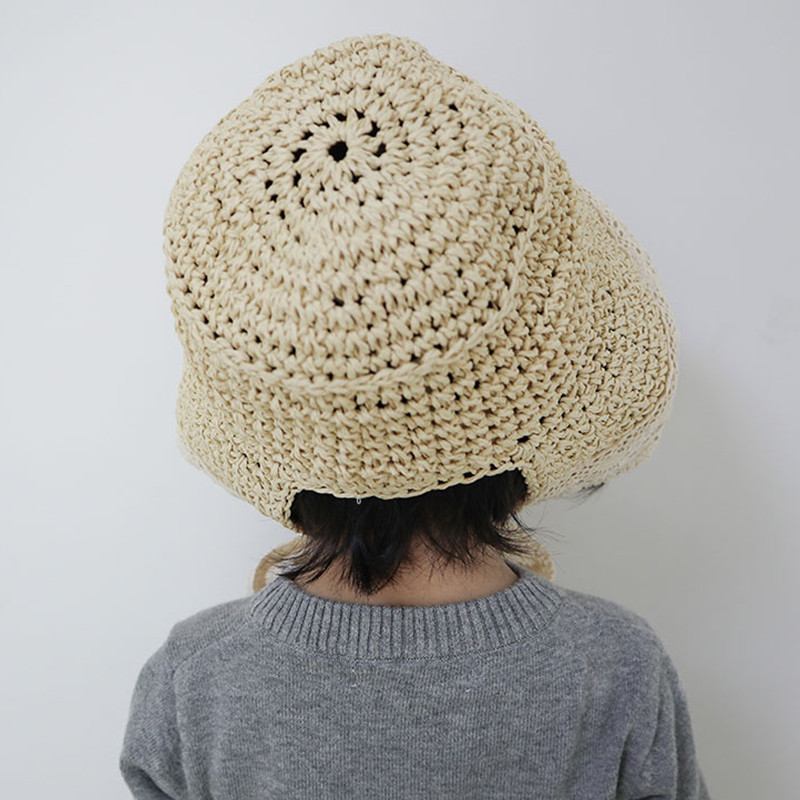 Slamkati čipkani slamnati šešir za djevojčice Ljetna mašna Za djevojčice Dječaci Kapa za sunčanje Širokog oboda Zaštita od sunca Dječji ribarski šešir Panama kape za plažu