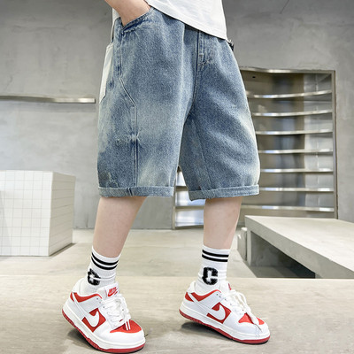 Poiste teksapüksid, lühikesed lapilised teksad poistele vabaaja stiilis laste teksad Suveriided poistele 6 8 10 12 14