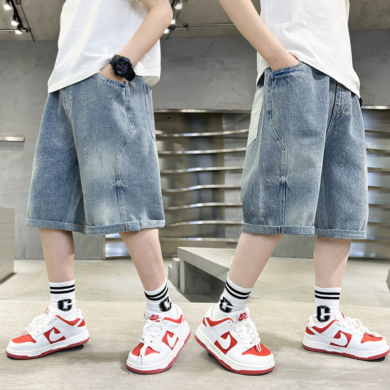 Poiste teksapüksid, lühikesed lapilised teksad poistele vabaaja stiilis laste teksad Suveriided poistele 6 8 10 12 14