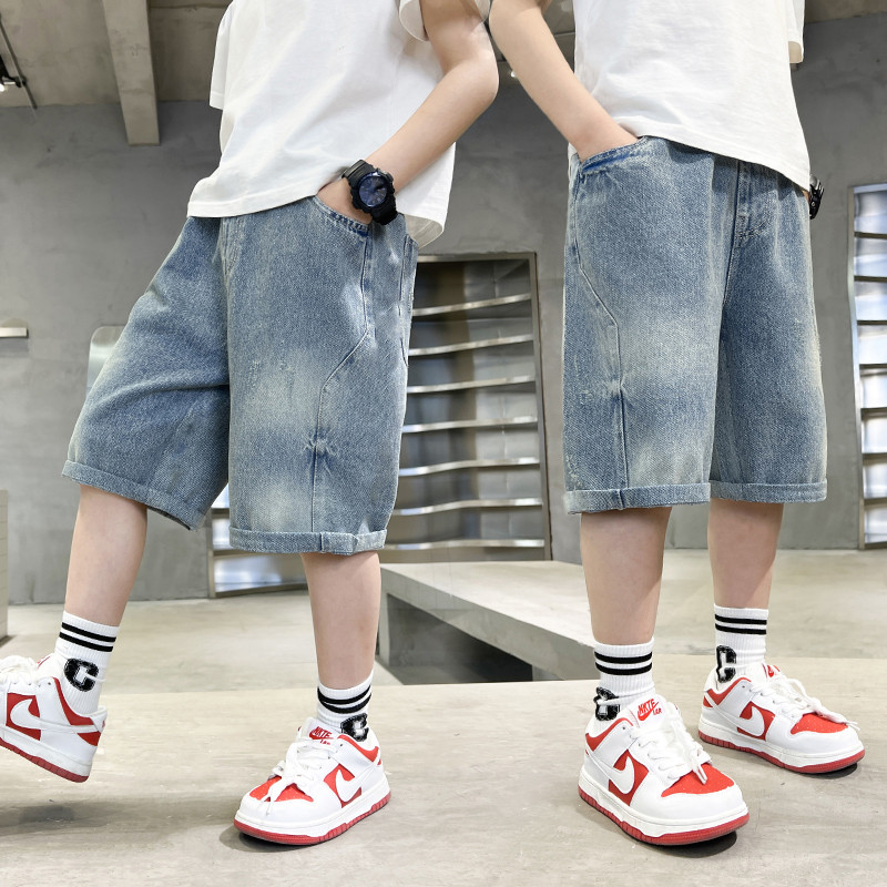 Poiste teksapüksid, lühikesed lapilised teksad poistele vabaaja stiilis laste teksad Suveriided poistele 6 8 10 12 14