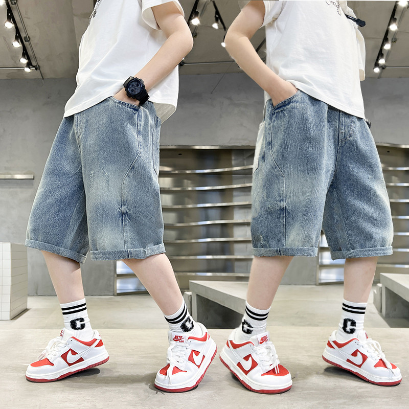 Poiste teksapüksid, lühikesed lapilised teksad poistele vabaaja stiilis laste teksad Suveriided poistele 6 8 10 12 14