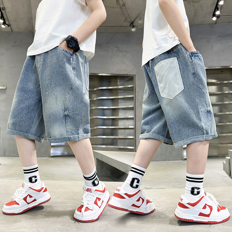 Poiste teksapüksid, lühikesed lapilised teksad poistele vabaaja stiilis laste teksad Suveriided poistele 6 8 10 12 14