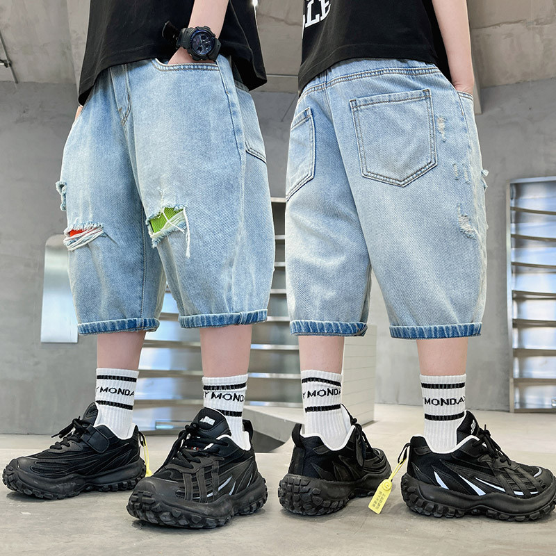 Jeans Boy Big Hole Boy Ljetne traperice Najnovije traperice za dječake Ležerni stil Dječja odjeća 6 8 10 12 14