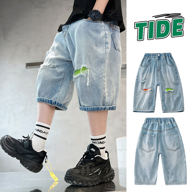 Jeans Boy Big Hole Boy Ljetne traperice Najnovije traperice za dječake Ležerni stil Dječja odjeća 6 8 10 12 14