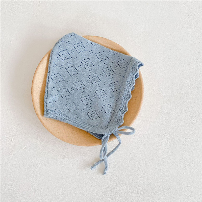 Kape za djevojčice Pamučne jednobojne kape za novorođenčad Kape za 0-24 mjeseca Pletena kapa za malu djecu s čipkastim cvijećem Dječji rupčić