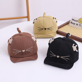 Suvine puuvillane pehme äärega Cartoon Kitty laste pesapallimüts Baby Boy päikesekübar