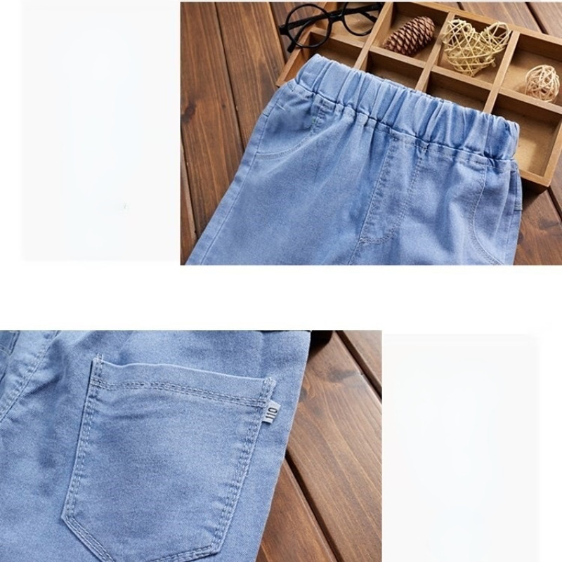 Mala djeca, dječaci, traper hlače, ljetne nove crtiće, 7 četvrtina jeans hlače za 2-12 godina, dječja tinejdžerska odjeća