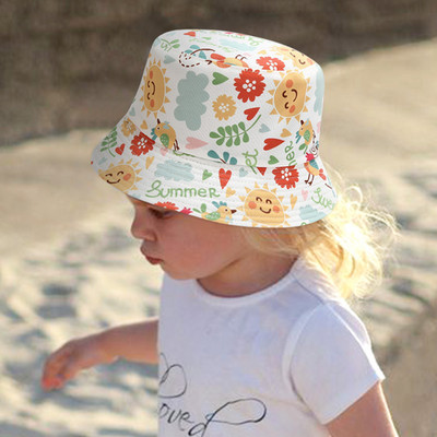 Dvostrani dječji šešir za plažu za malu djecu na otvorenom, crtani ribar, šešir s dvostrukim printom sunca, šešir za dječaka, bebe, hrčka, šešir za djecu, šešir za sunčanje s mjesečevom pozadinom