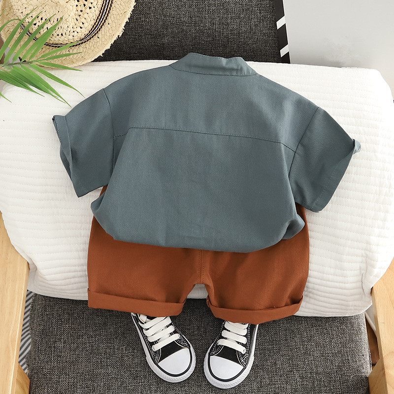 Vasaros vaikų laisvalaikio marškinėlių rinkinys berniukams Drabužiai trumpomis rankovėmis + šortai 2 dalių 1–5 metų berniuko rinkinys