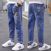 Berniukų Džinsai Vaikams Madingos Kelnės Minkštos Džinsinės Kelnės Vaikiški Drabužiai 8 9 10 Metų Berniuko žieminės kelnės Kasdieniai medvilniniai terminiai lauko džinsai