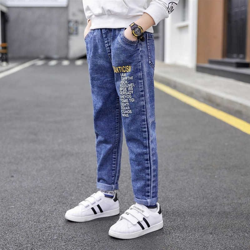 Berniukų Džinsai Vaikams Madingos Kelnės Minkštos Džinsinės Kelnės Vaikiški Drabužiai 8 9 10 Metų Berniuko žieminės kelnės Kasdieniai medvilniniai terminiai lauko džinsai